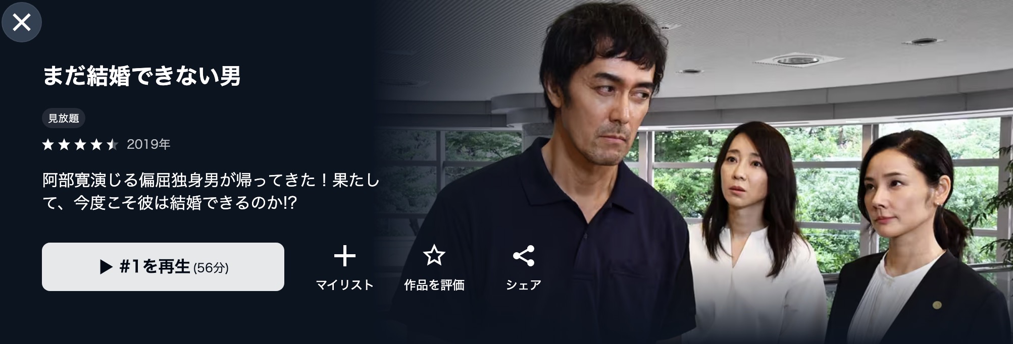 U-NEXTの結婚できない男配信画像