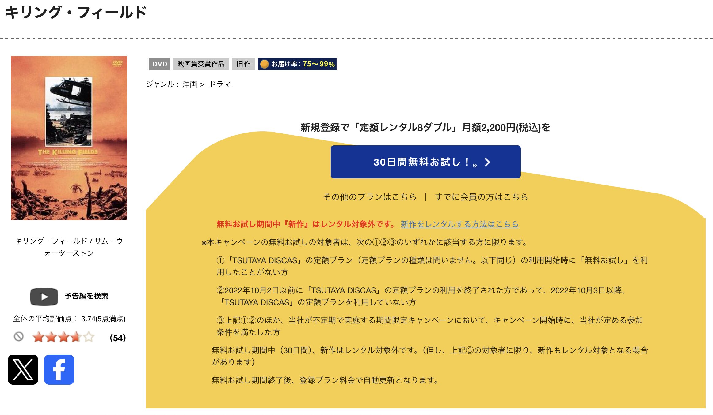 TSUTAYA DISCASのキリング・フィールド
