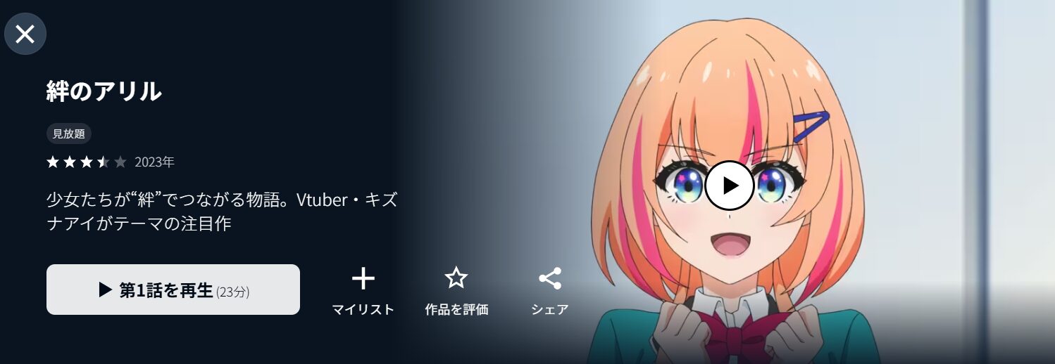 U-NEXTの絆のアリル 2期配信画像