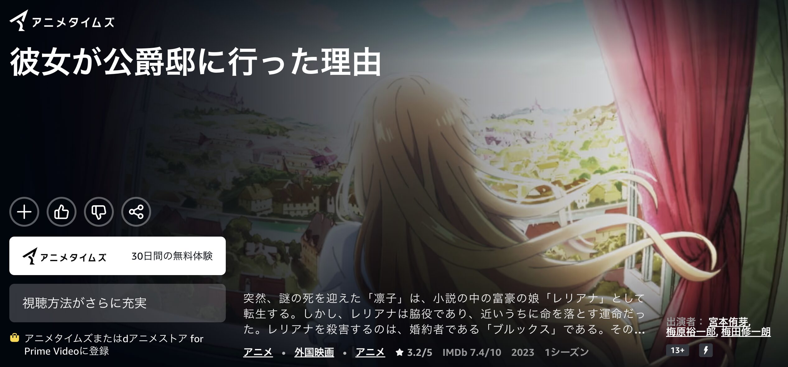 Amazonプライムの彼女が公爵邸に行った理由配信画像