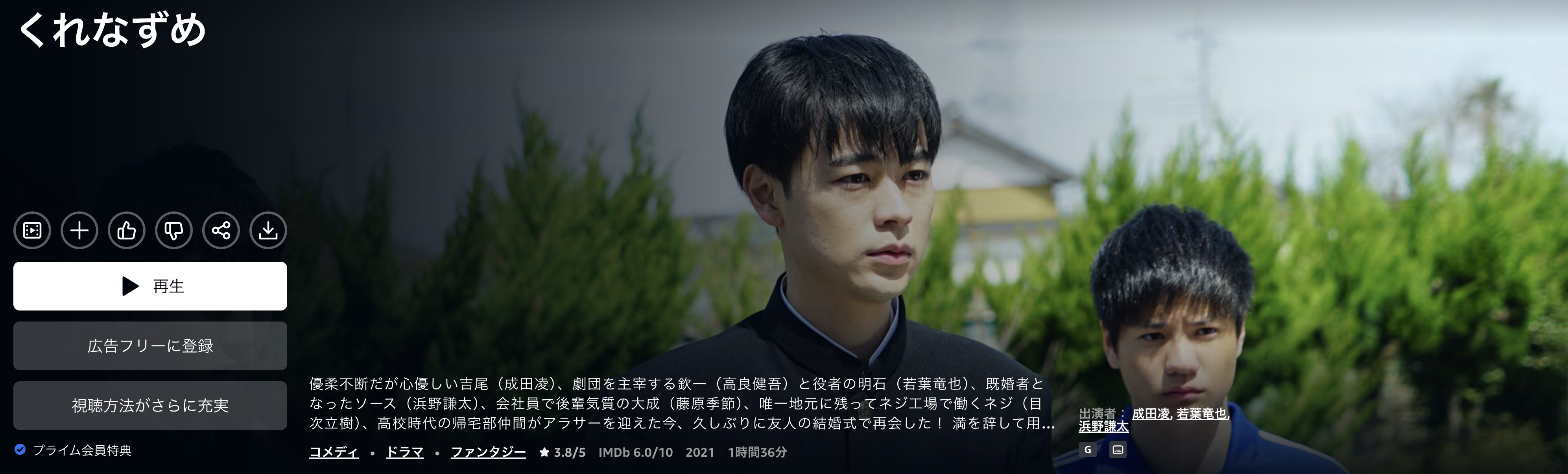 Amazonプライムのくれなずめ配信画像