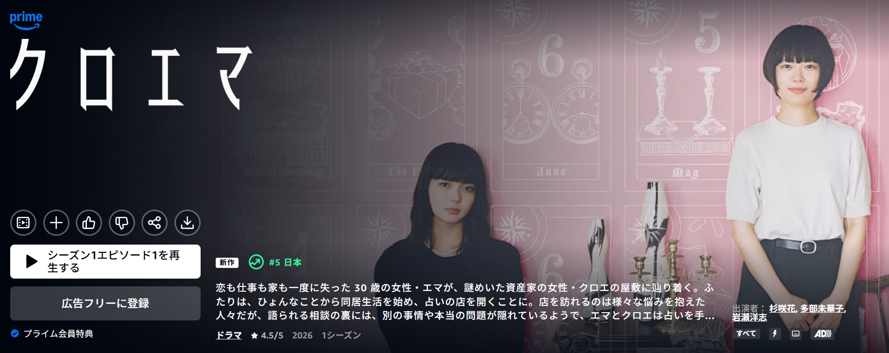 Amazonプライムのクロエマ配信画像