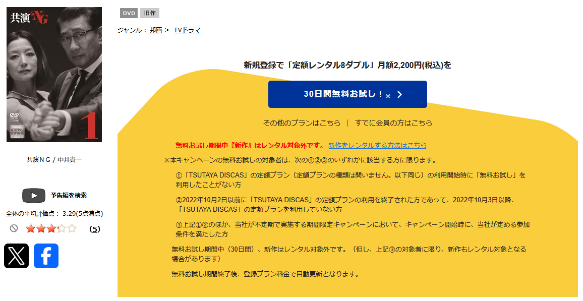 TSUTAYA DISCASの共演NG
