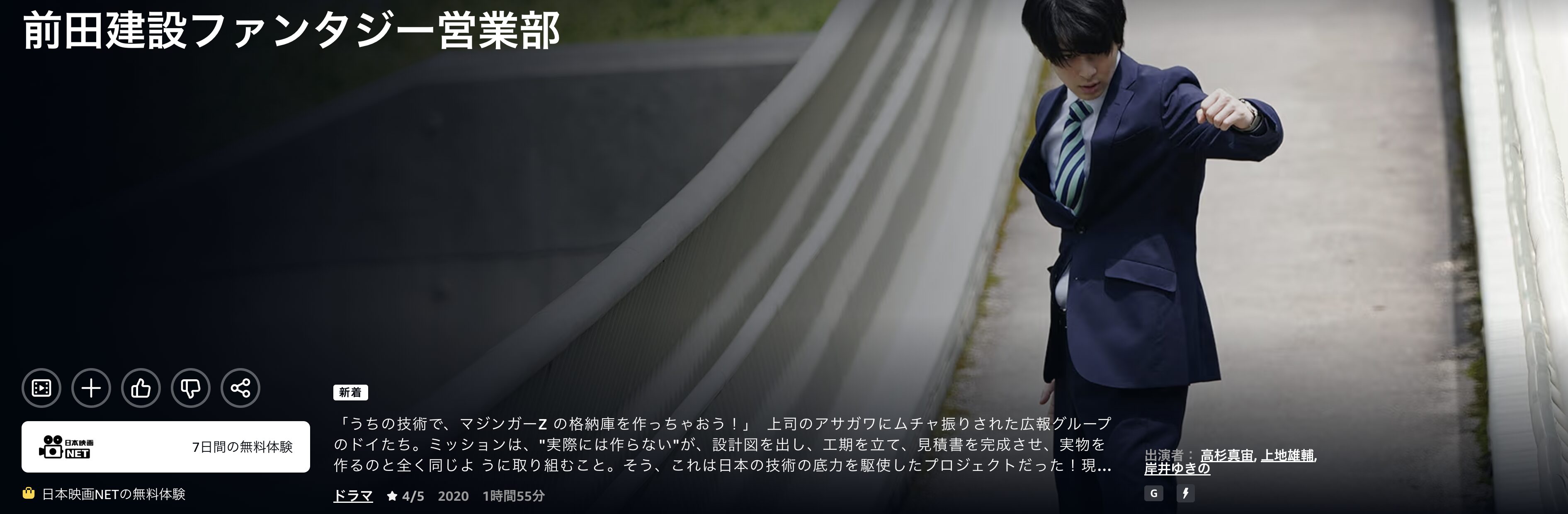 Amazonプライムの前田建設ファンタジー営業部配信画像