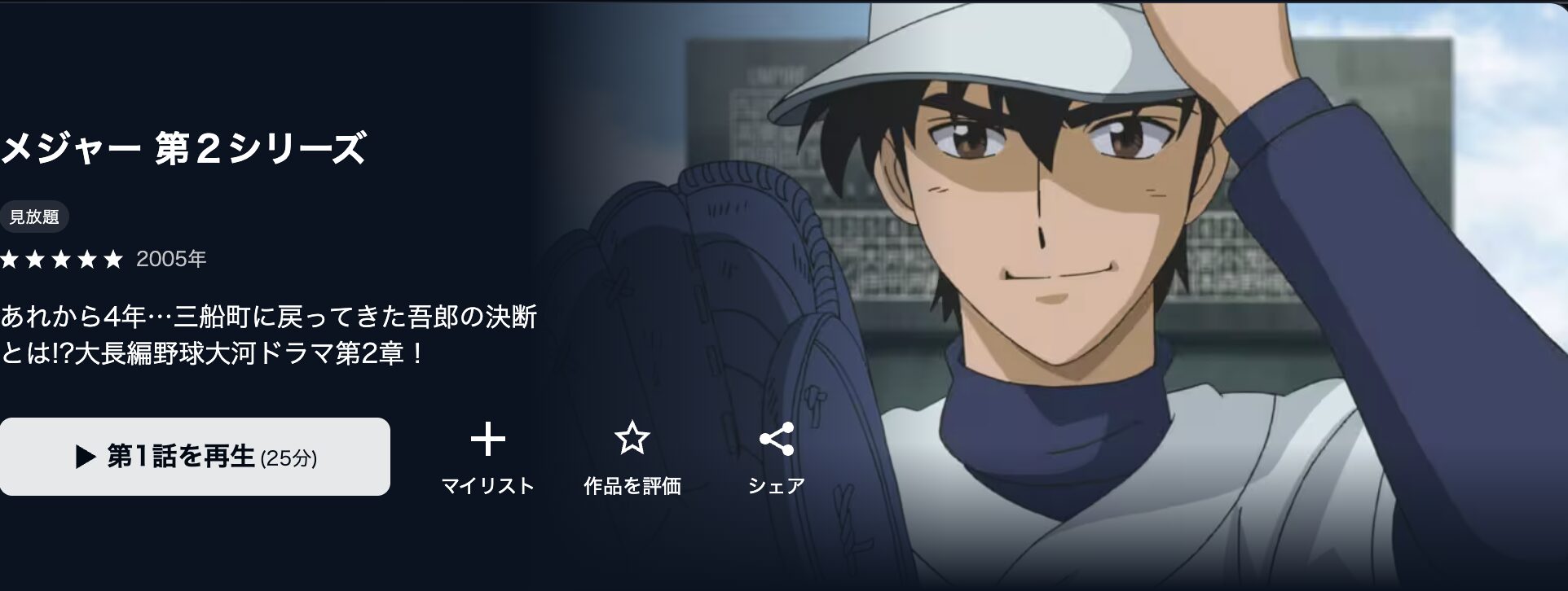 U-NEXTのメジャー第2シリーズ（2期）配信画像