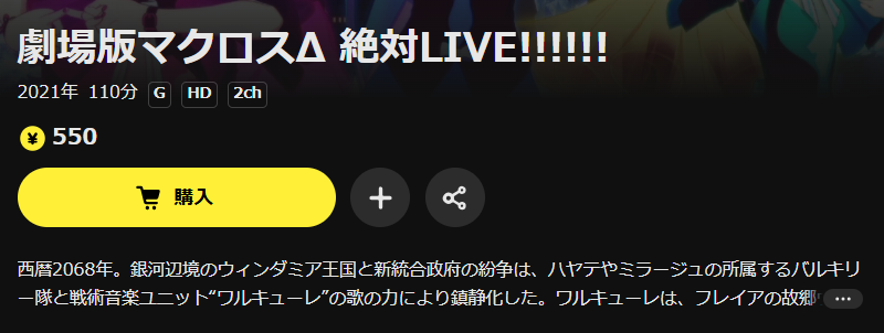 DMM TVの劇場版マクロスΔ絶対LIVE!!!!!!配信画像
