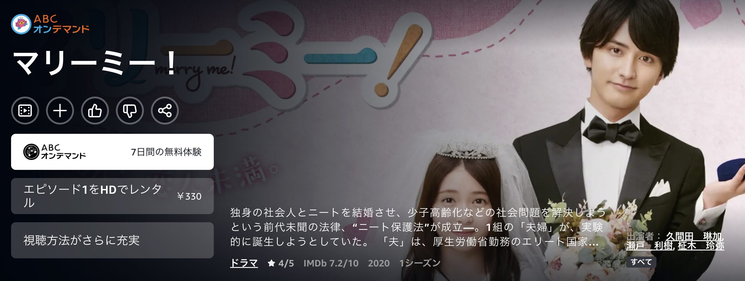 Amazonプライムのマリーミー！配信画像