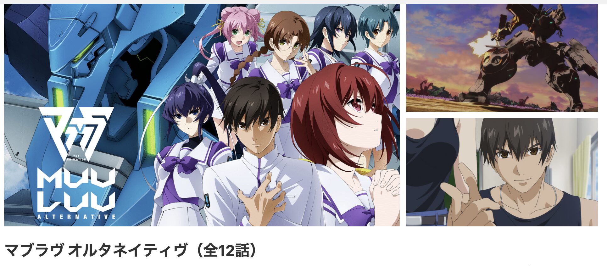 dアニメストアのマブラヴ オルタネイティヴ配信画像