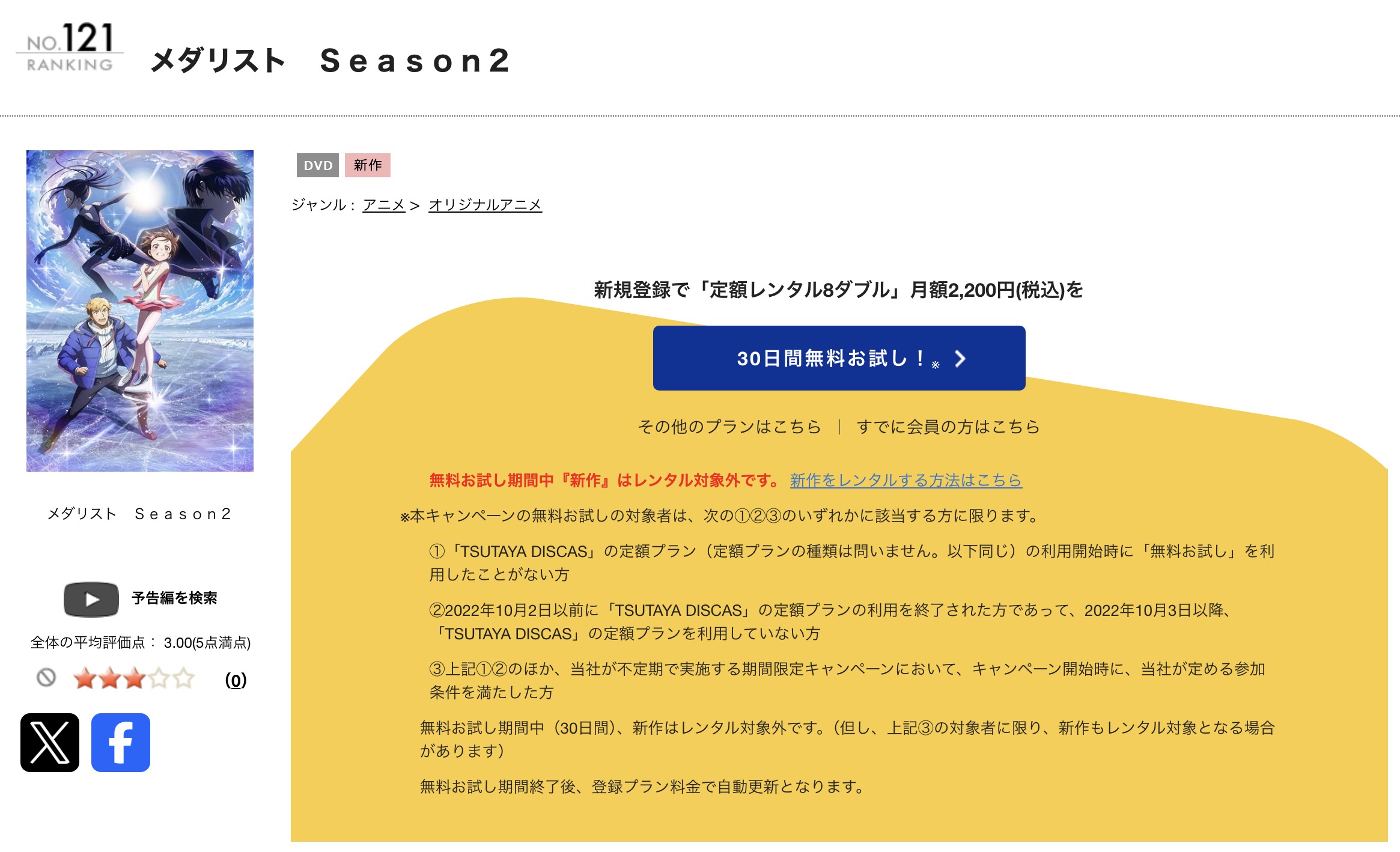 TSUTAYA DISCASのメダリスト 第2期