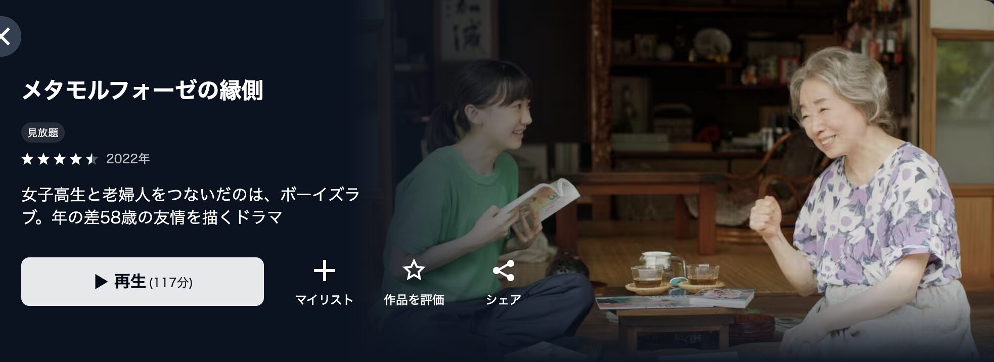 U-NEXTのメタモルフォーゼの縁側配信画像