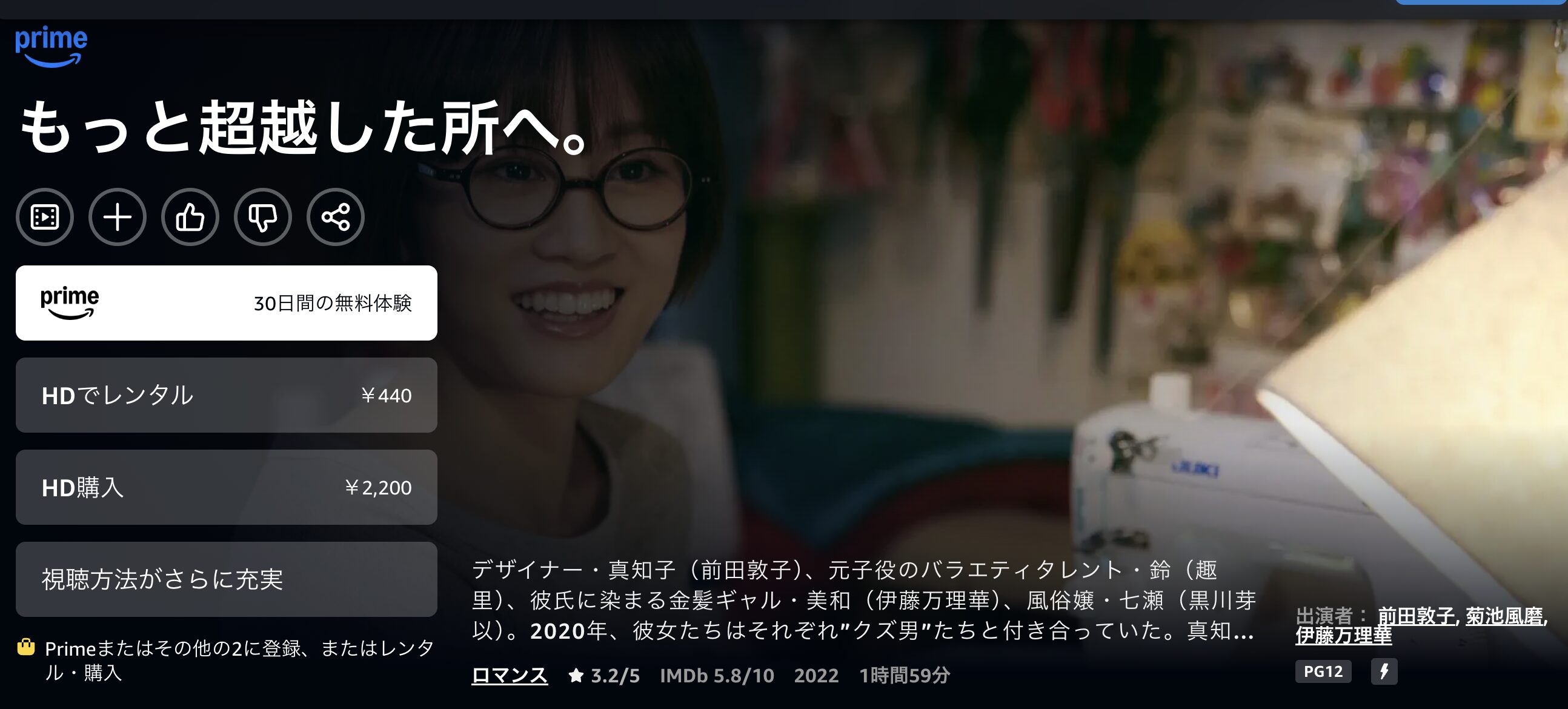 Amazonプライムのもっと超越した所へ。配信画像