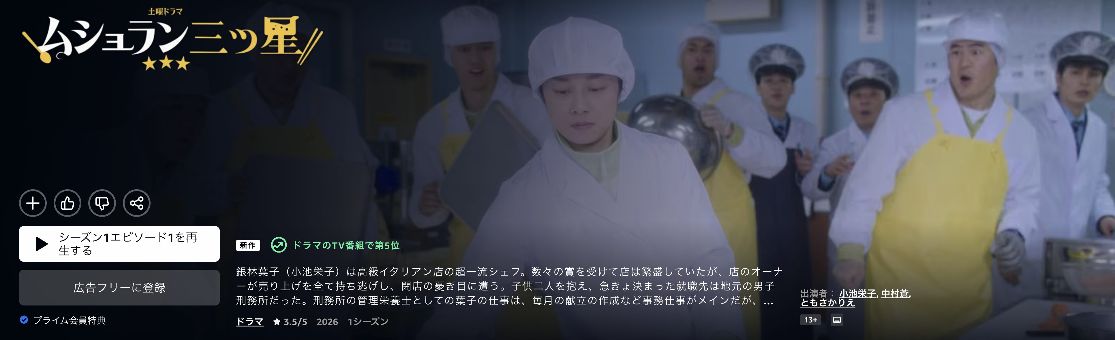 Amazonプライムのムショラン三ツ星配信画像