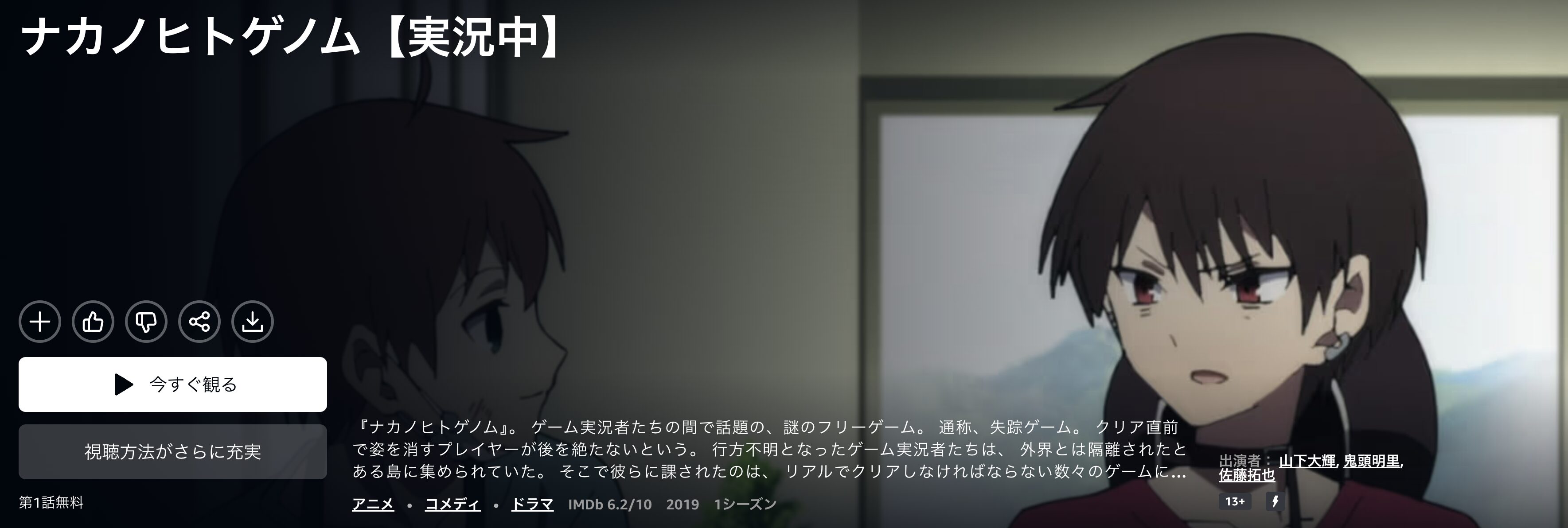 Amazonプライムのナカノヒトゲノム【実況中】配信画像