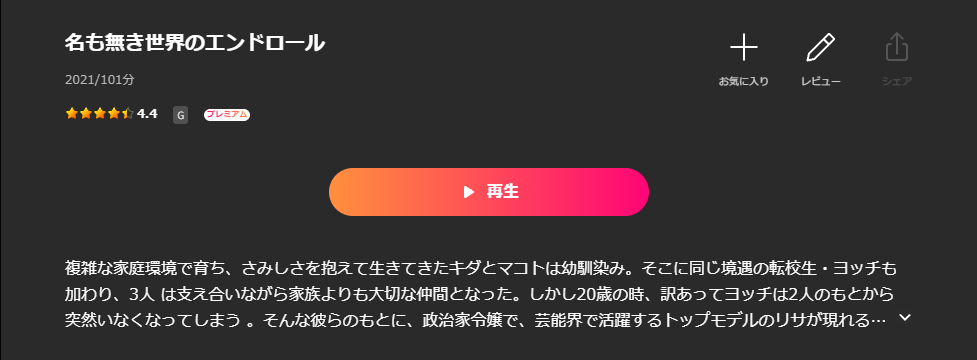 Leminoの名も無き世界のエンドロール配信画像