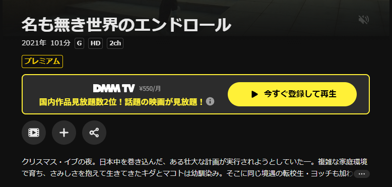 DMM TVの名も無き世界のエンドロール配信画像