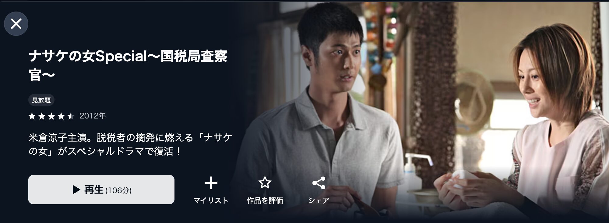 U-NEXTのナサケの女 Special~国税局査察官~配信画像