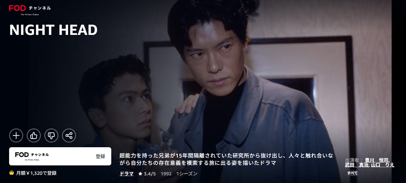 AmazonプライムのNIGHT HEAD配信画像