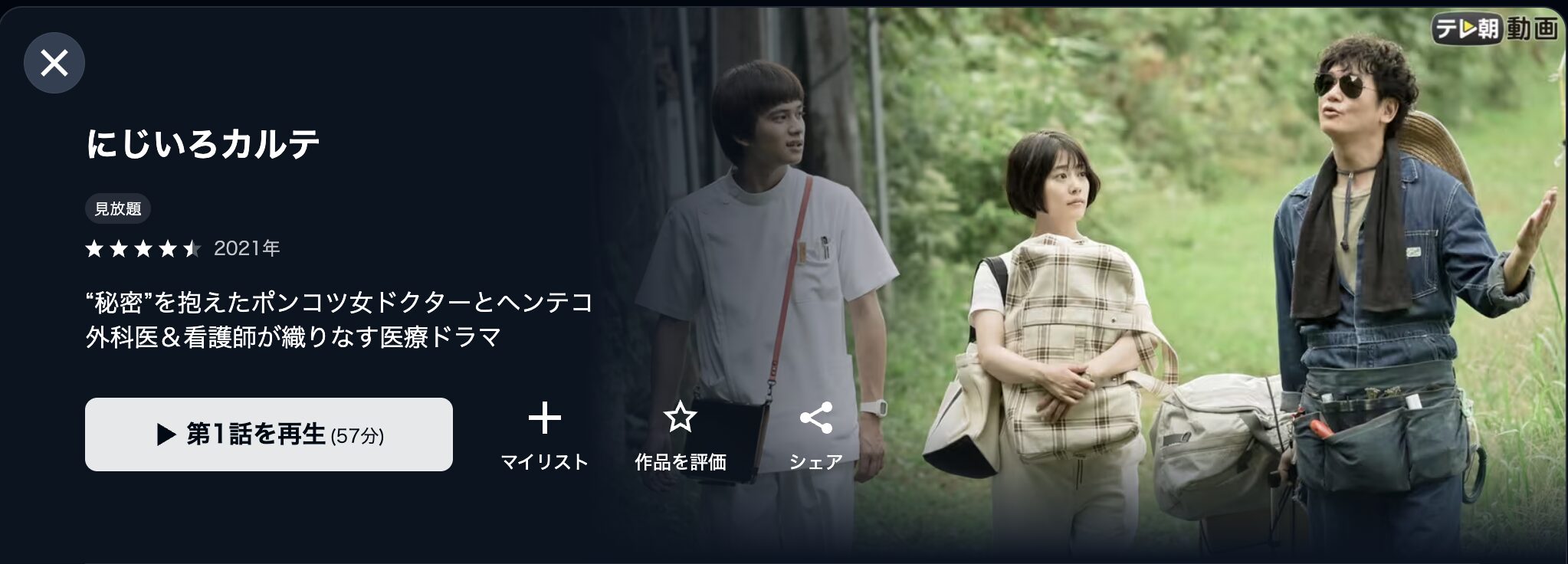 U-NEXTのにじいろカルテ配信画像