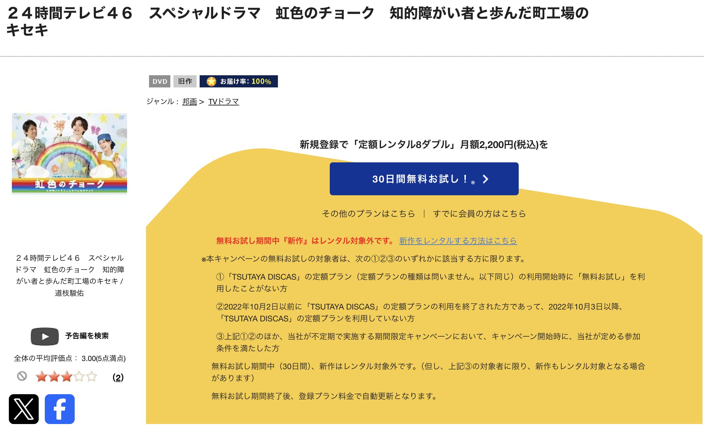 TSUTAYA DISCASの虹色のチョーク 知的障がい者と歩んだ町工場のキセキ