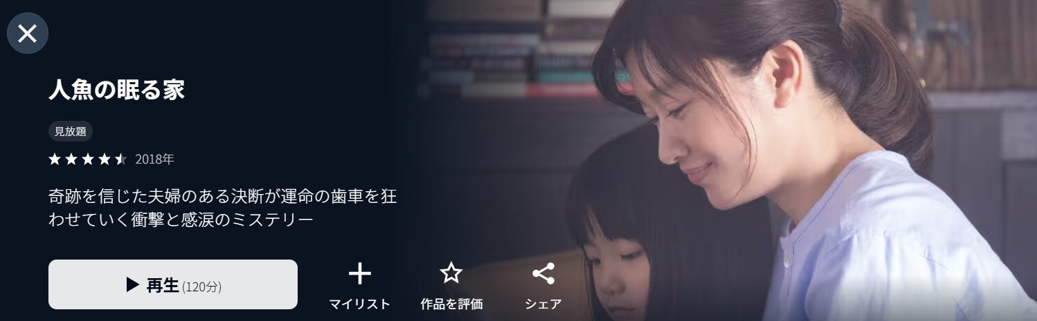 U-NEXTの人魚の眠る家配信画像