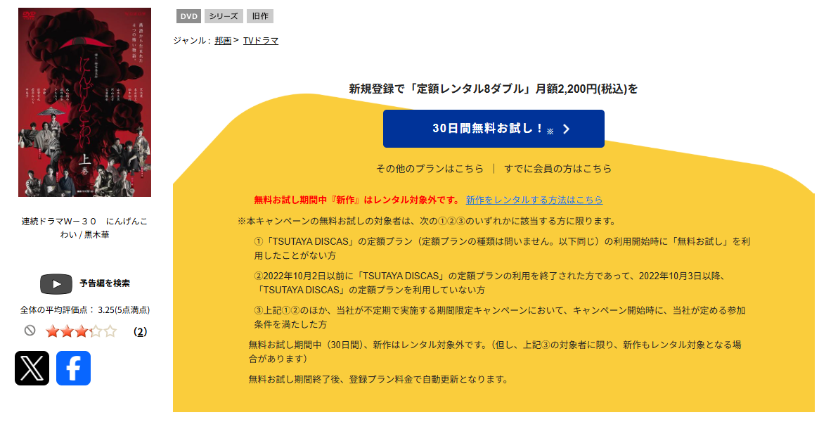 TSUTAYA DISCASのにんげんこわい