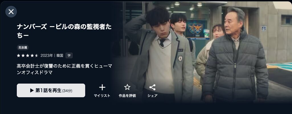 U-NEXTのナンバーズ配信画像