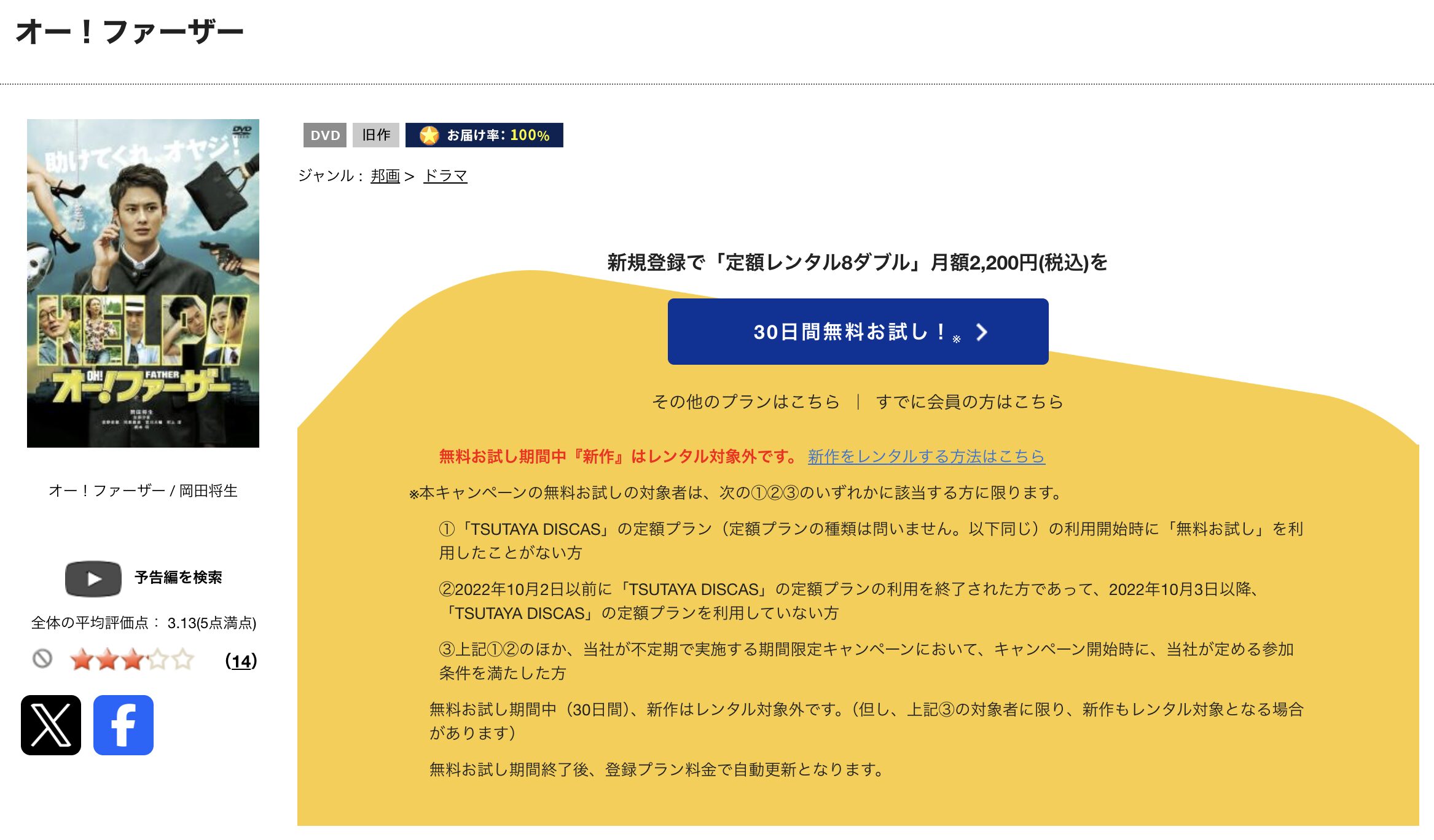 TSUTAYA DISCASのオー!ファーザー
