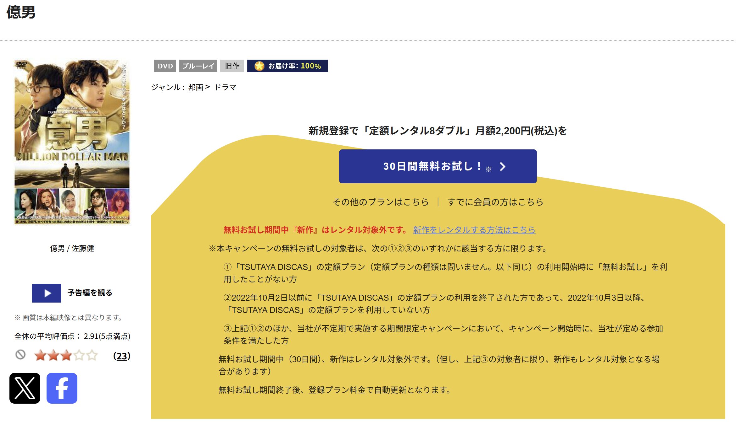 TSUTAYA DISCASの億男