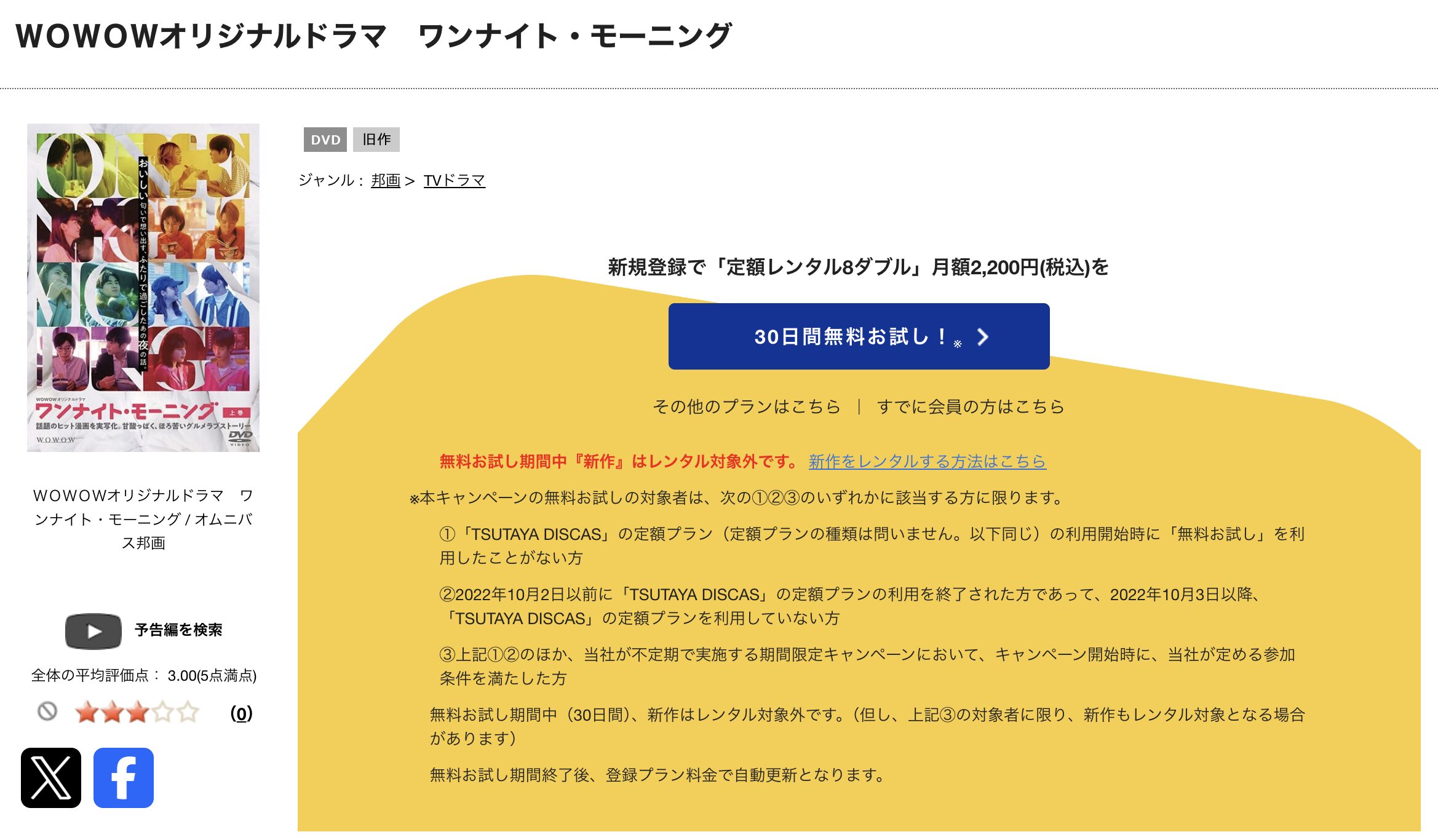 TSUTAYA DISCASのワンナイト・モーニング
