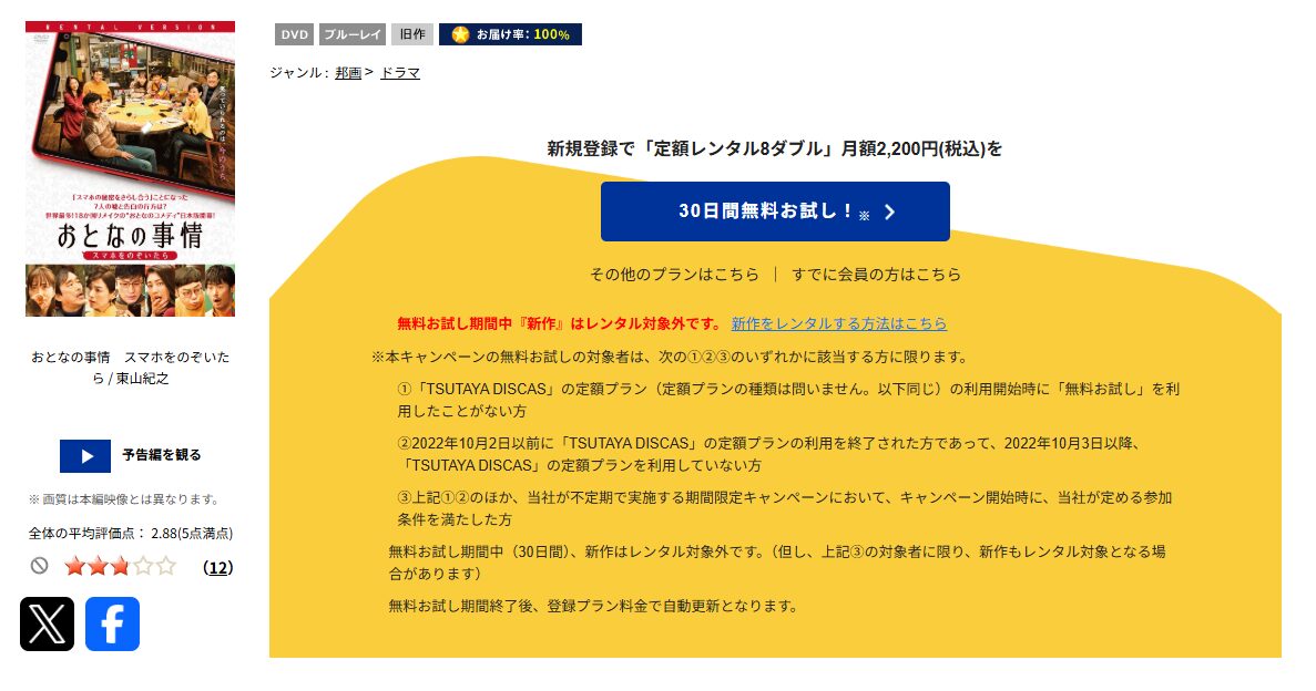 TSUTAYA DISCASのおとなの事情 スマホをのぞいたら