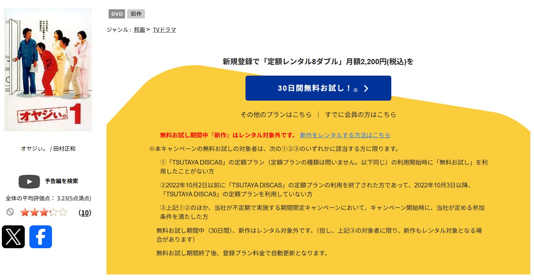 TSUTAYA DISCASのオヤジぃ。