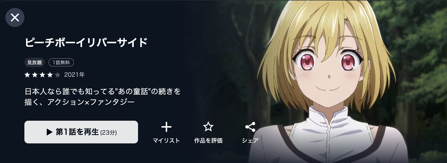U-NEXTのピーチボーイリバーサイド配信画像