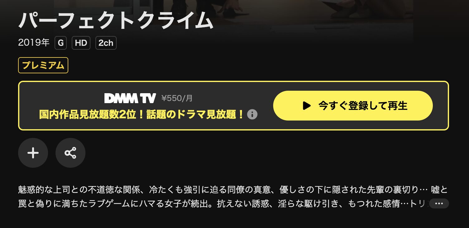 DMM TVのパーフェクトクライム配信画像