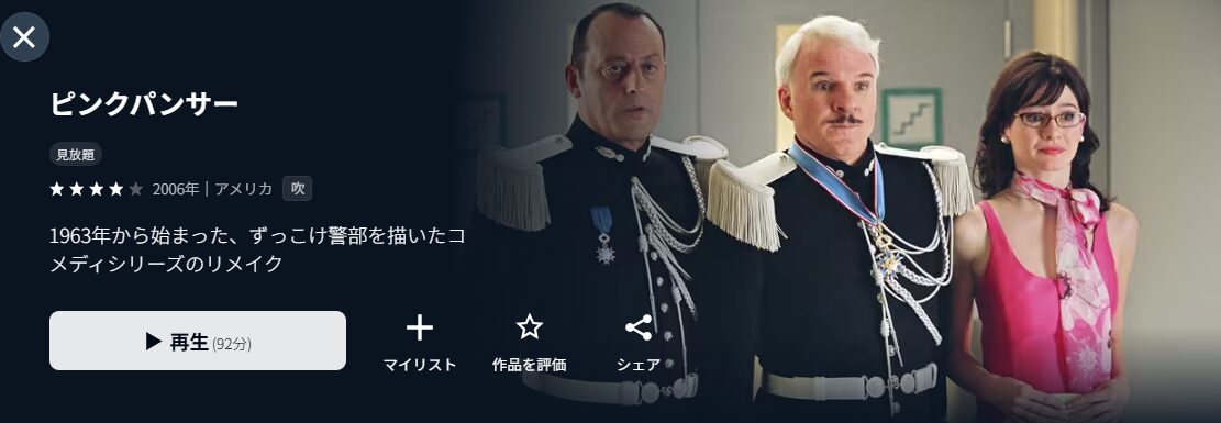 U-NEXTのピンクパンサー配信画像