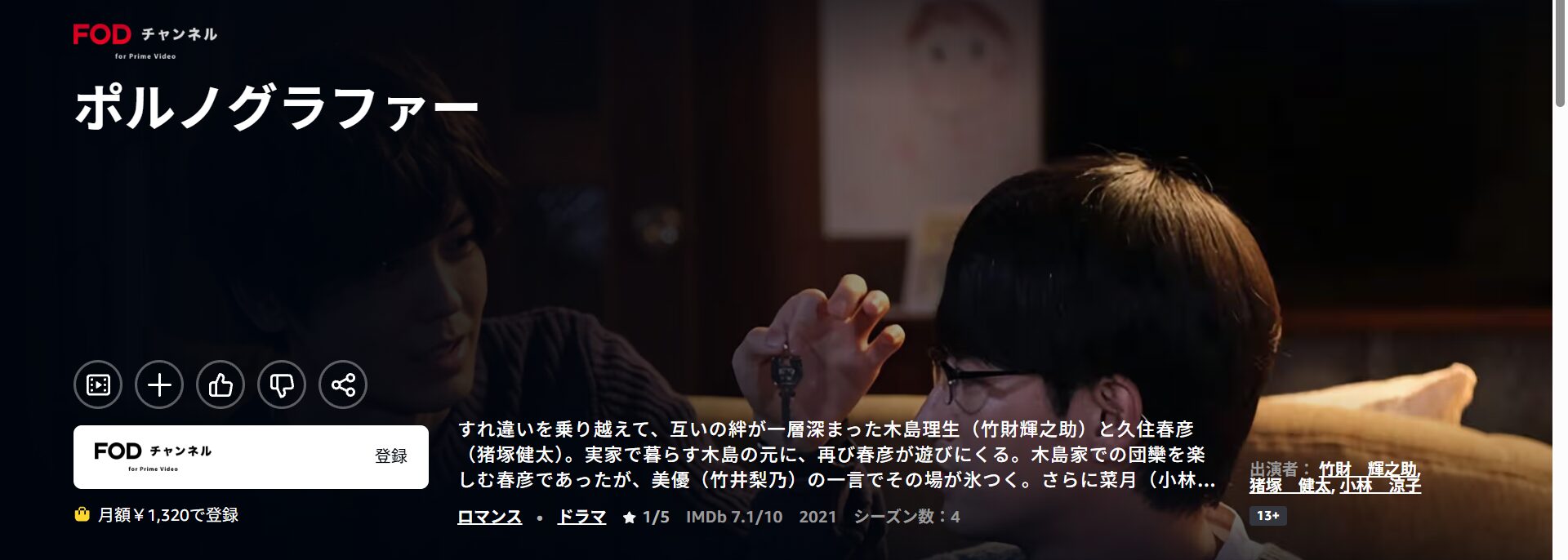 ドラマ｜ポルノグラファー～続・春的生活～の動画を無料で見れる配信