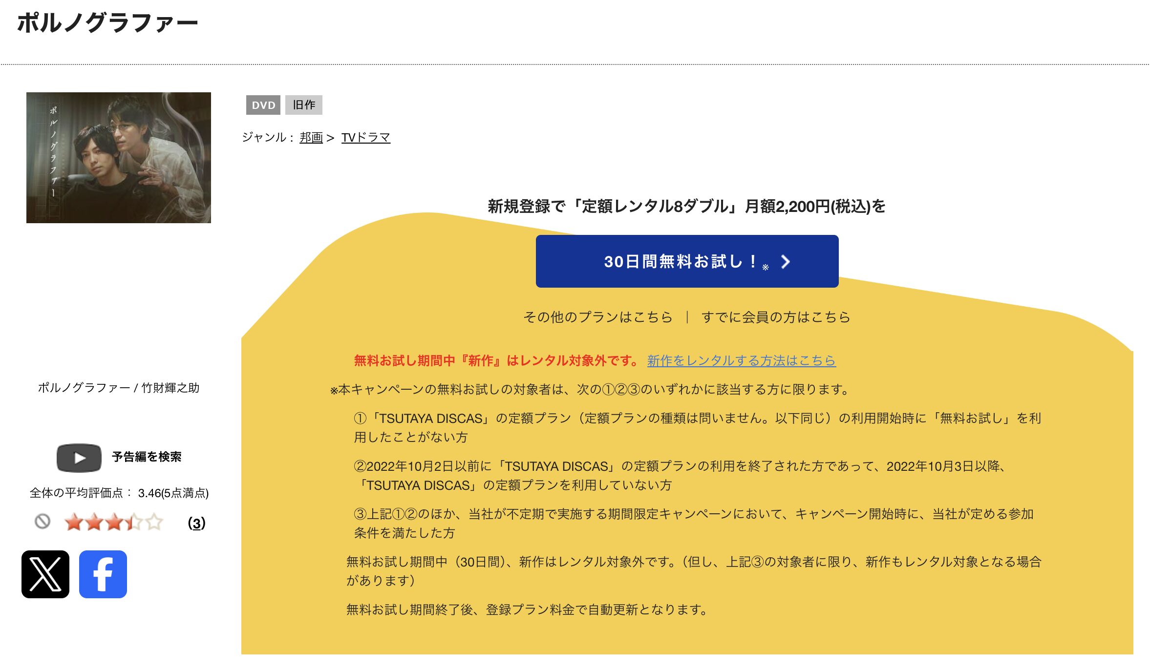 TSUTAYA DISCASのポルノグラファー