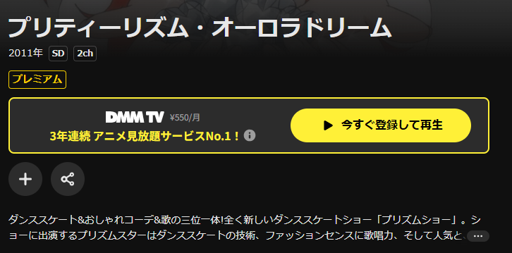 DMM TVのプリティーリズム・オーロラドリーム配信画像
