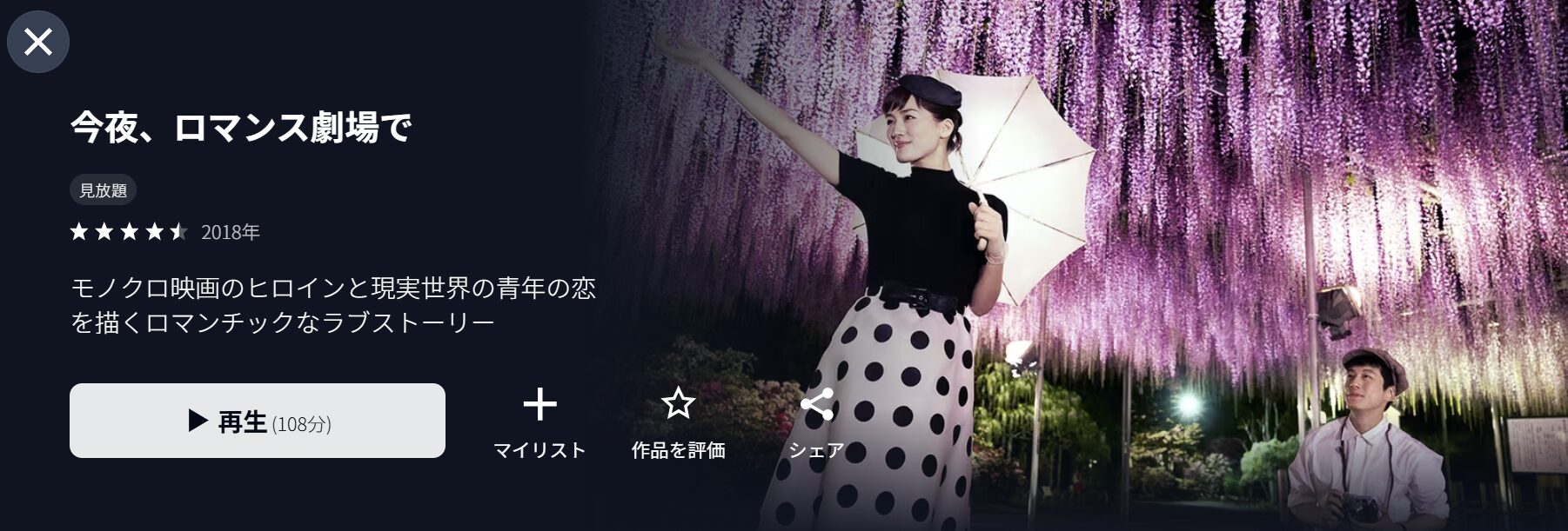 U-NEXTの今夜、ロマンス劇場で配信画像