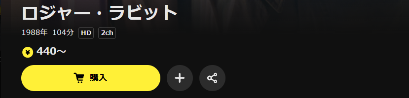 DMM TVのロジャー・ラビット配信画像