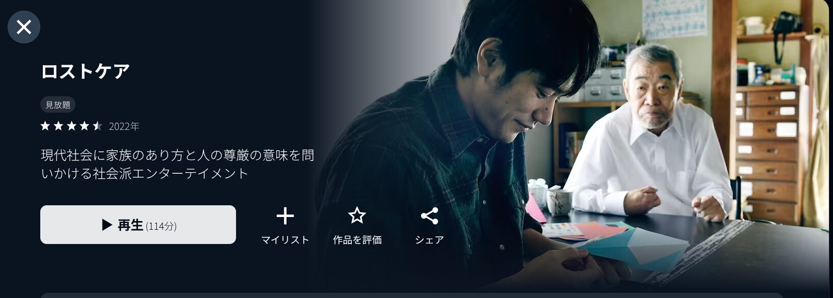 U-NEXTのロストケア配信画像