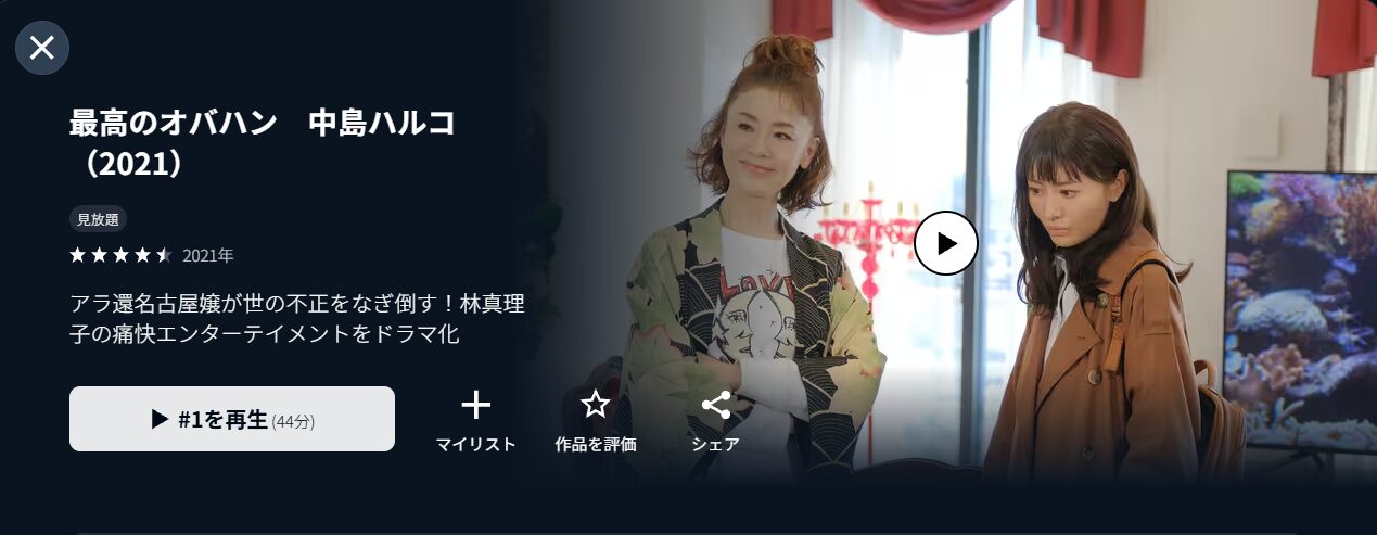 U-NEXTの最高のオバハン 中島ハルコ配信画像