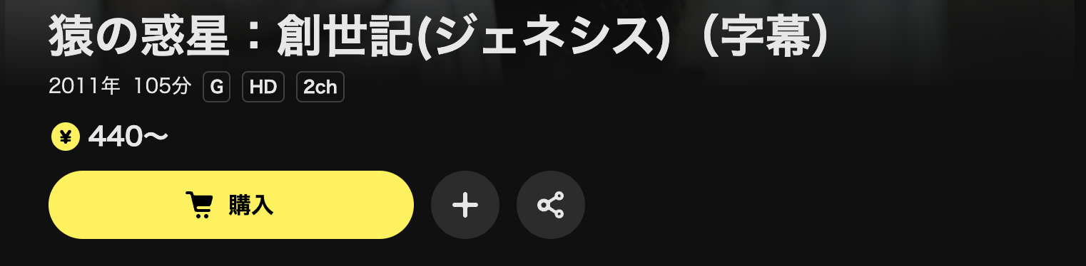 DMM TVの猿の惑星:創世記（ジェネシス）配信画像