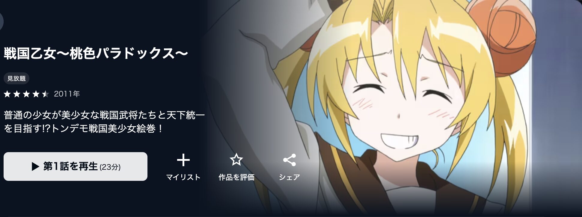 U-NEXTの戦国乙女~桃色パラドックス~配信画像