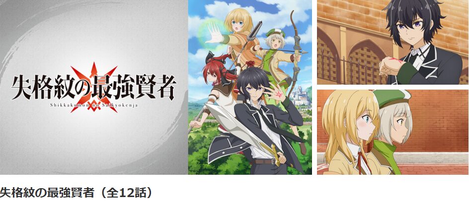 dアニメストアの失格紋の最強賢者配信画像