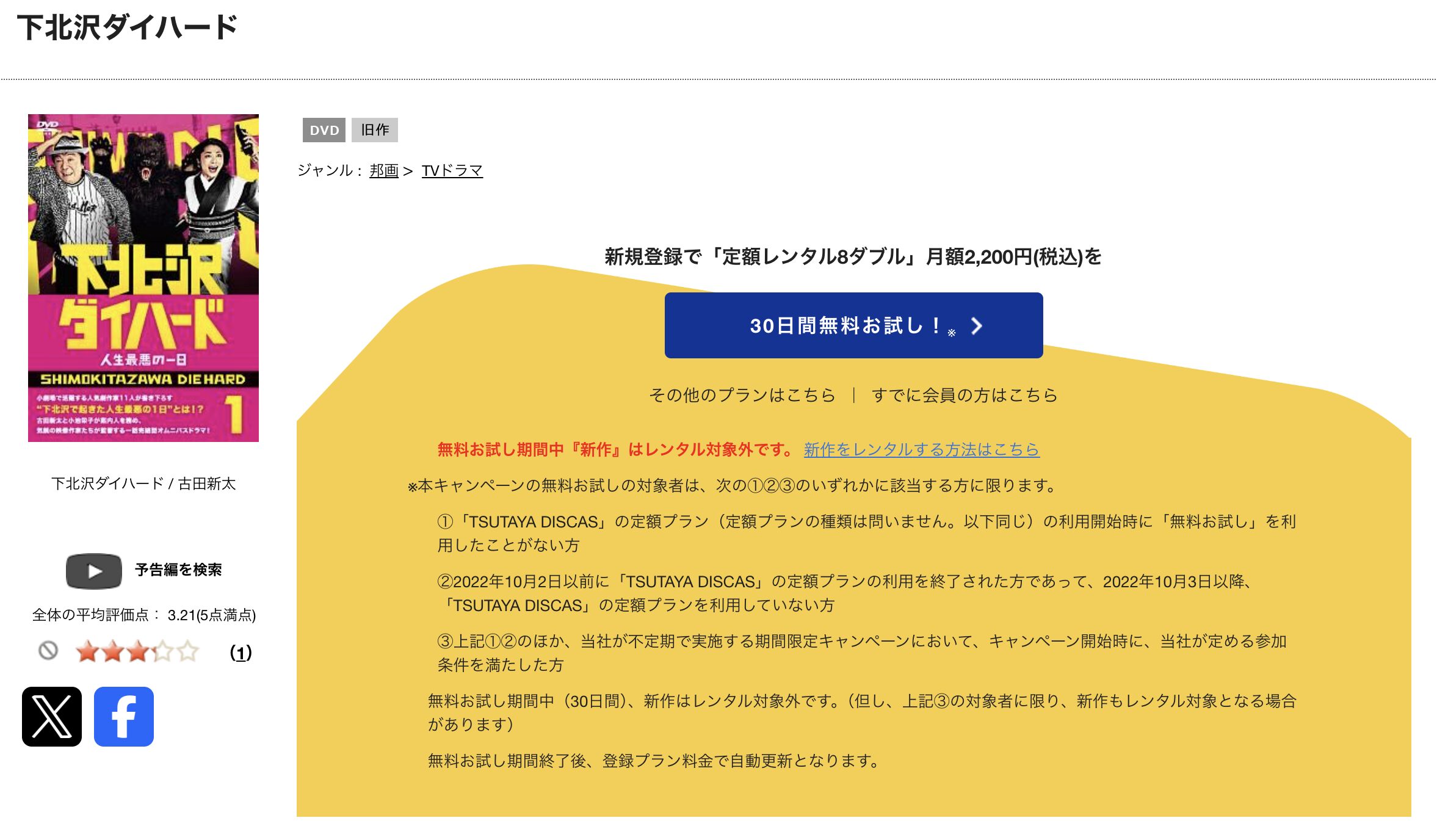 TSUTAYA DISCASの下北沢ダイハード