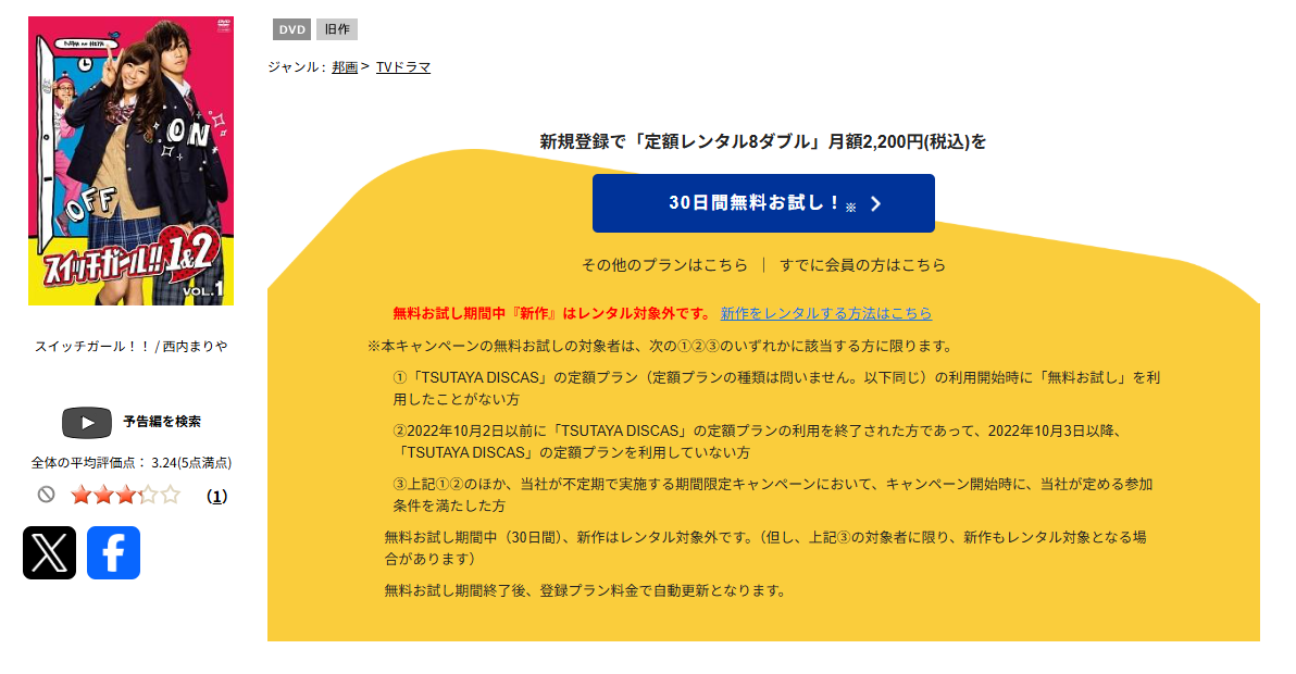 TSUTAYA DISCASのスイッチガール!!