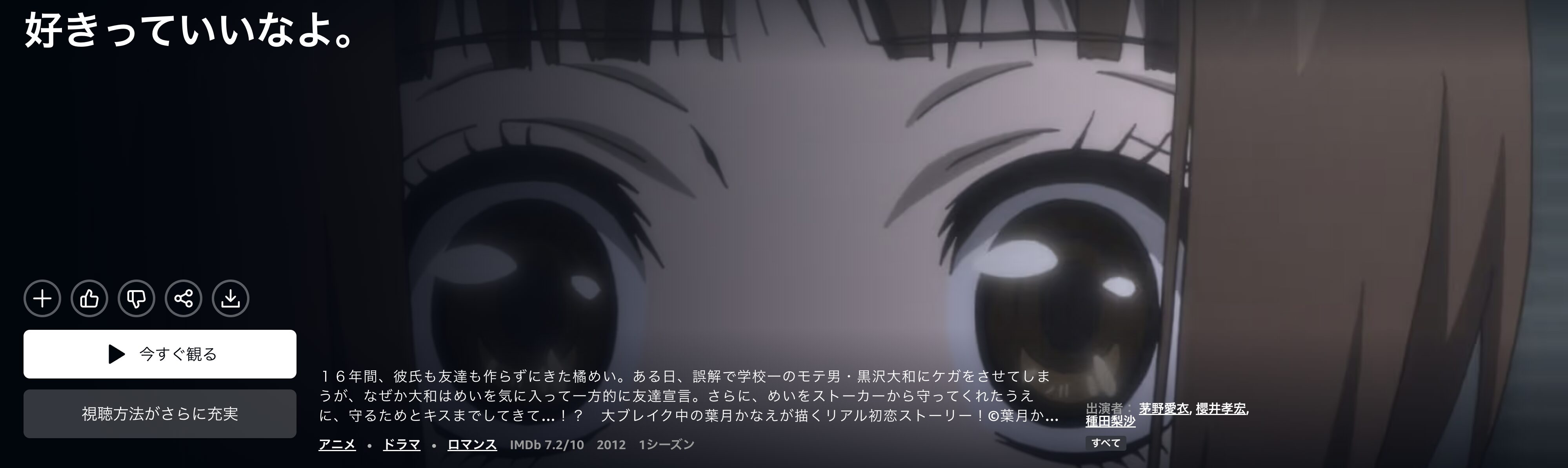 Amazonプライムの好きっていいなよ。配信画像