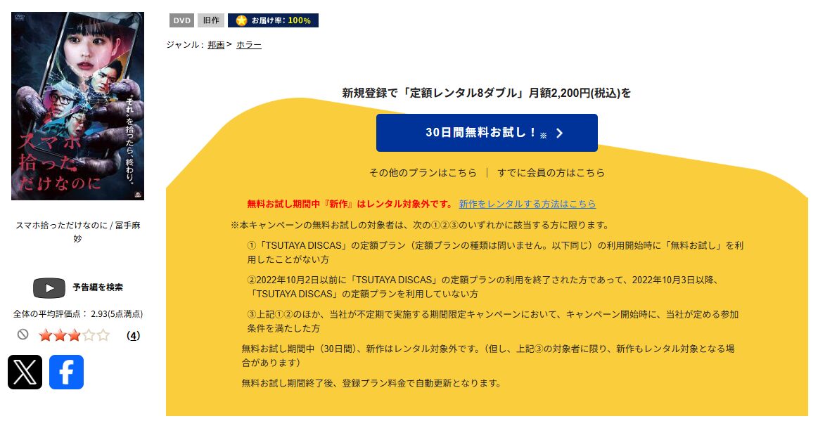 TSUTAYA DISCASのスマホ拾っただけなのに