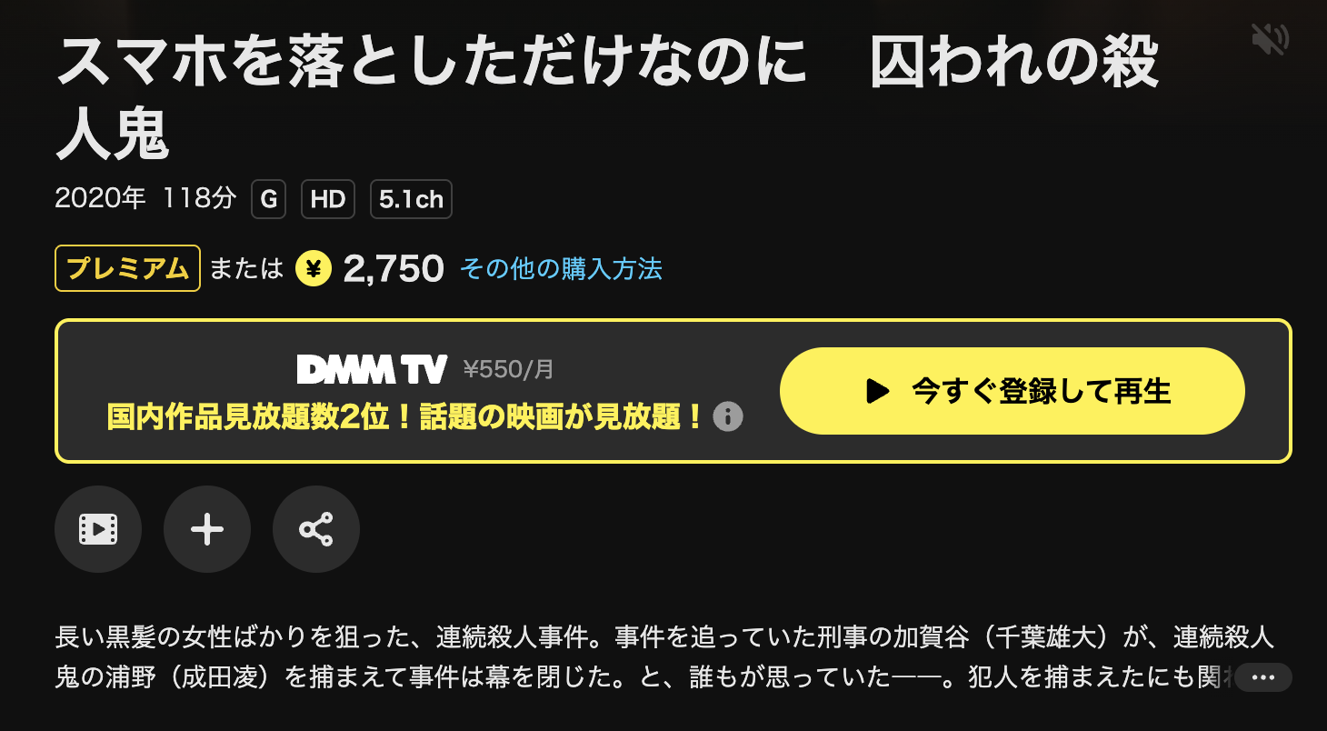 DMM TVのスマホを落としただけなのに 囚われの殺人鬼配信画像