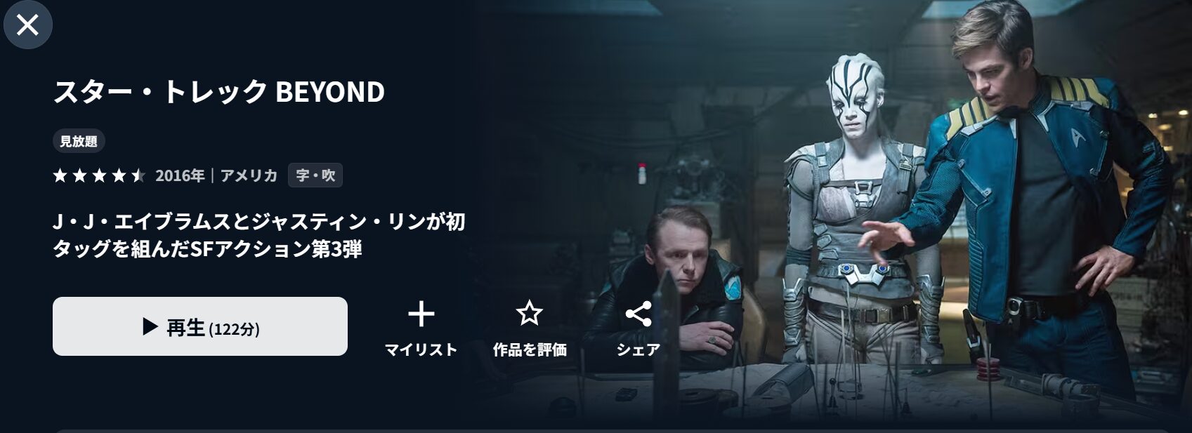 U-NEXTのスター・トレック BEYOND配信画像